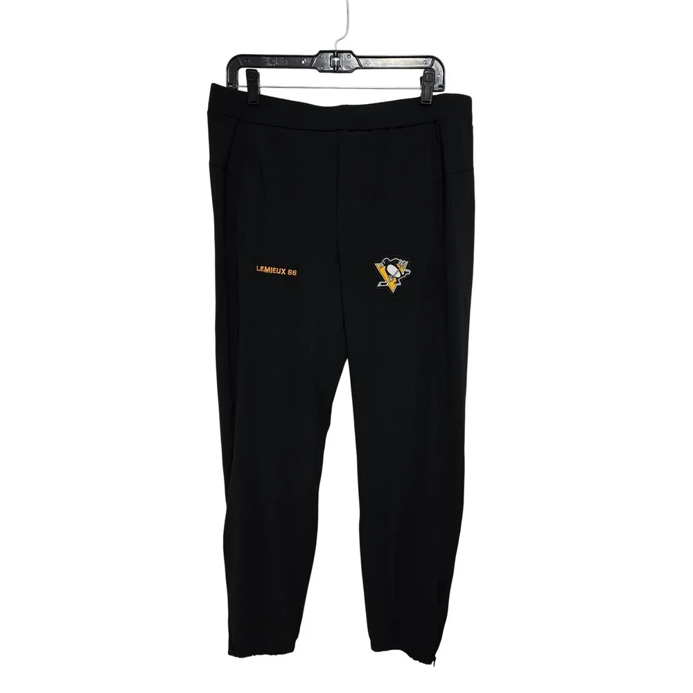 Lemieux‎ 66 Mens Pittsburgh Penguins Track Pants Black Zipper Cuffs XL